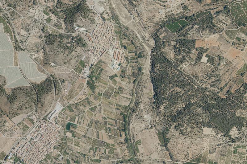 Ortofoto actual del núcleo de Alfara de la Baronia