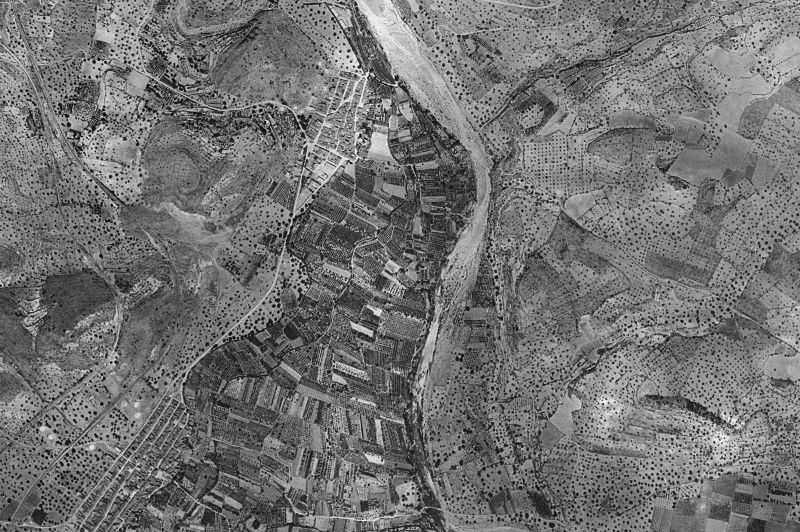 Ortofoto de 1956-1957 del núcleo de Alfara de la Baronia