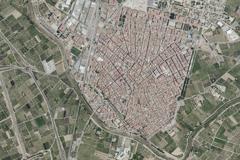 Ortofoto actual del núcleo de Algemesí