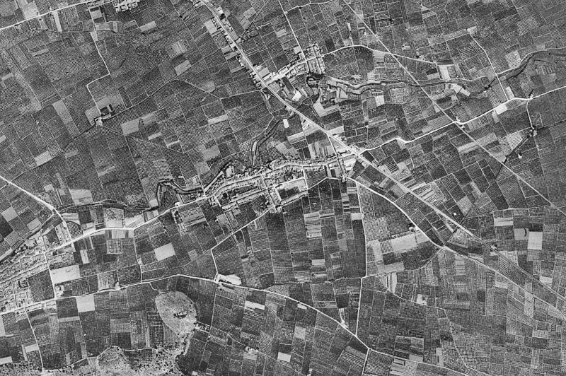 Ortofoto de 1956-1957 del núcleo de L'Alqueria de la Comtessa