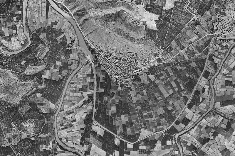 Ortofoto de 1956-1957 del núcleo de Antella