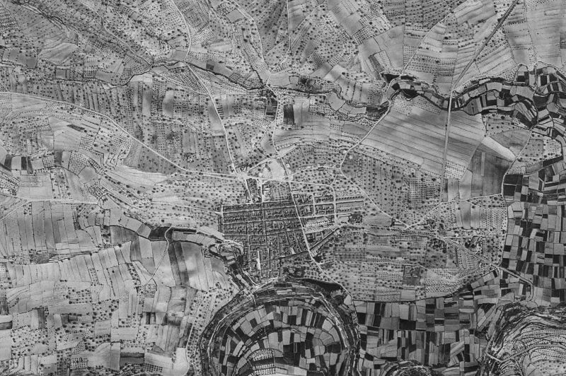 Ortofoto de 1956-1957 del núcleo de Aielo de Malferit