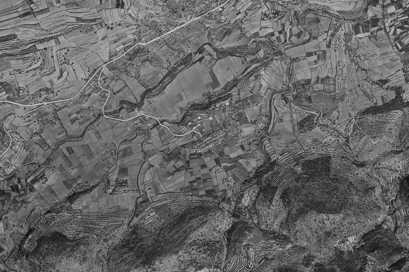 Ortofoto de 1956-1957 del núcleo de Aielo de Rugat
