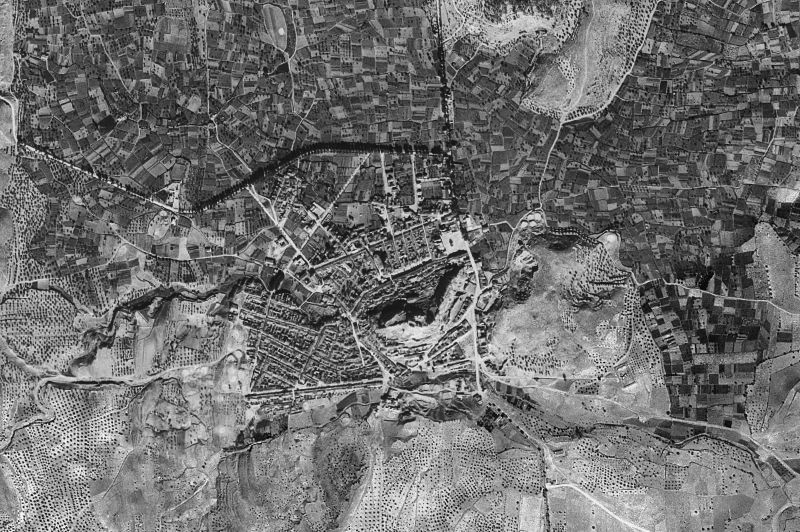 Ortofoto de 1956-1957 del núcleo de Ayora