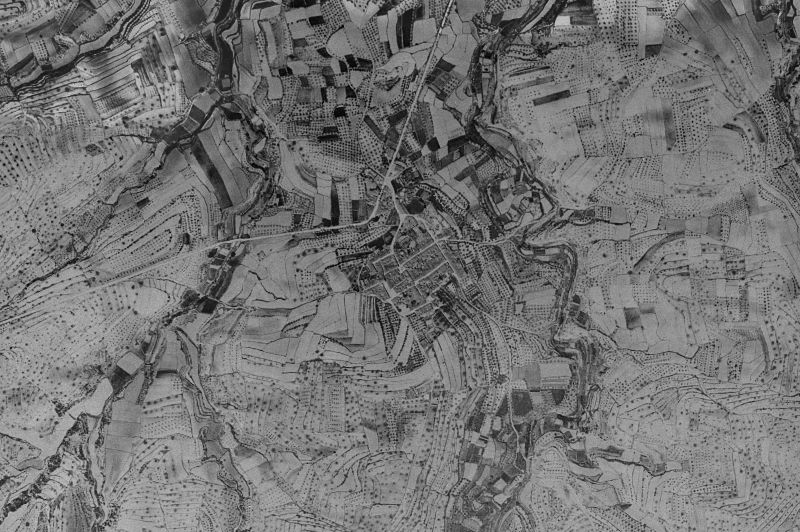 Ortofoto de 1956-1957 del núcleo de Bèlgida