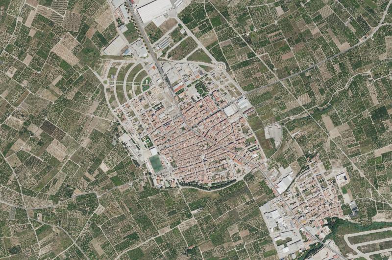 Ortofoto actual del núcleo de Bellreguard