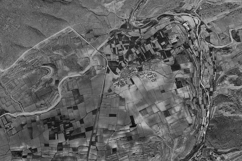 Ortofoto de 1956-1957 del núcleo de Bellús