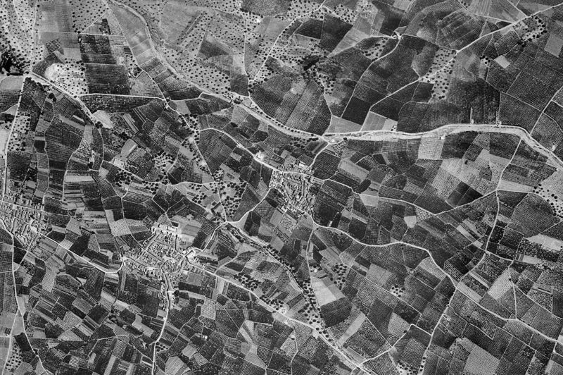 Ortofoto de 1956-1957 del núcleo de Benavites