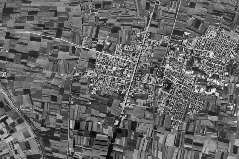 Ortofoto de 1956-1957 del núcleo de Benetússer