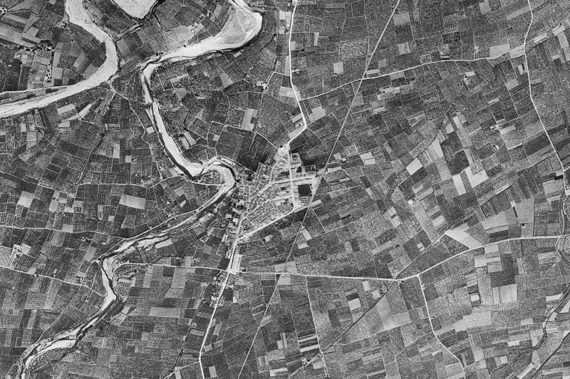 Ortofoto de 1956-1957 del núcleo de Beniarjó