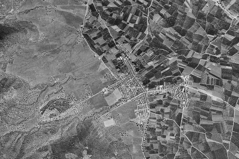 Ortofoto de 1956-1957 del núcleo de Benifairó de les Valls