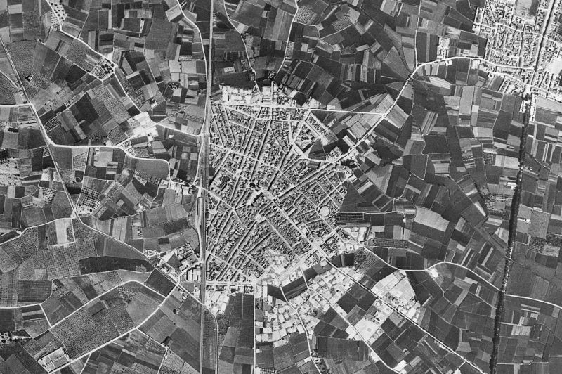 Ortofoto de 1956-1957 del núcleo de Benifaió