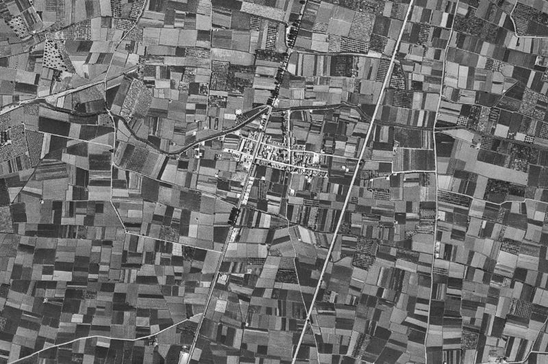 Ortofoto de 1956-1957 del núcleo de Beniparrell