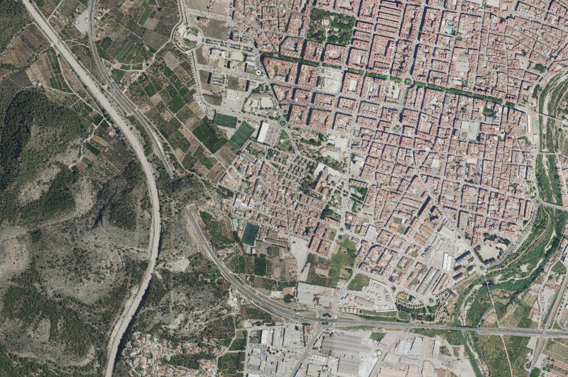 Ortofoto actual del núcleo de Benirredrà