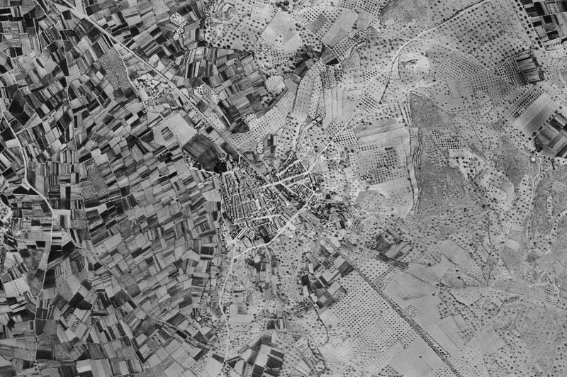Ortofoto de 1956-1957 del núcleo de Benissanó