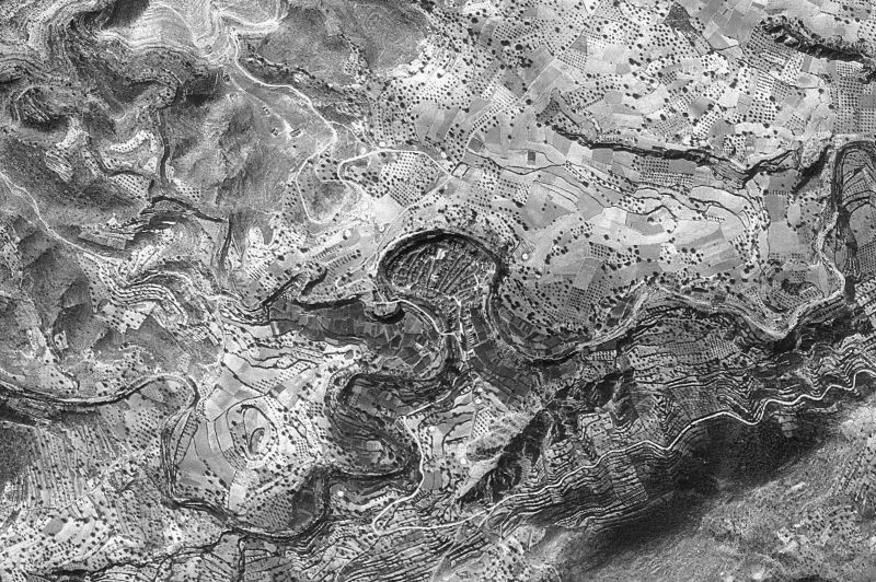 Ortofoto de 1956-1957 del núcleo de Bicorp