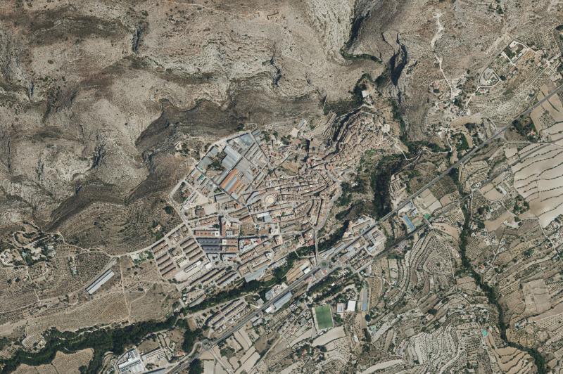 Ortofoto actual del núcleo de Bocairent