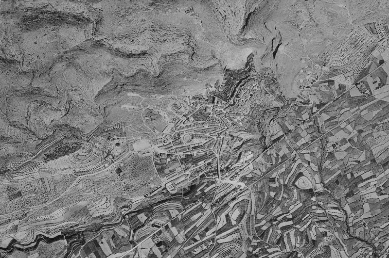 Ortofoto de 1956-1957 del núcleo de Bocairent