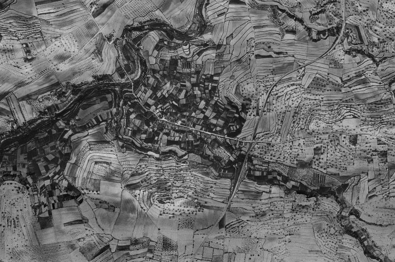 Ortofoto de 1956-1957 del núcleo de Bufali