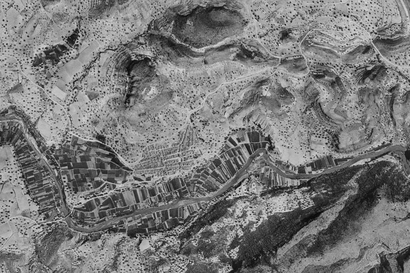 Ortofoto de 1956-1957 del núcleo de Bugarra