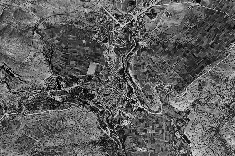 Ortofoto de 1956-1957 del núcleo de Buñol