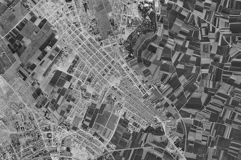 Ortofoto de 1956-1957 del núcleo de Burjassot