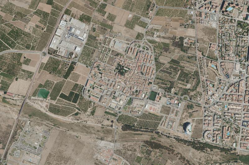 Ortofoto actual del núcleo de Canet d'En Berenguer