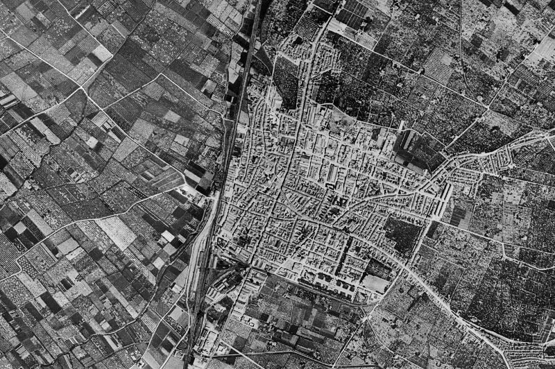 Ortofoto de 1956-1957 del núcleo de Carcaixent