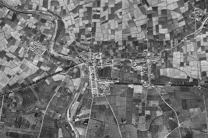 Ortofoto de 1956-1957 del núcleo de Càrcer