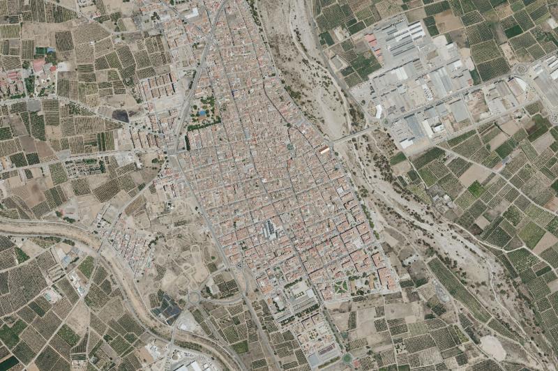 Ortofoto actual del núcleo de Carlet