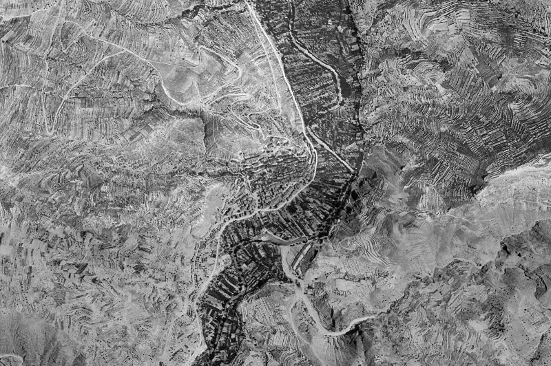 Ortofoto de 1956-1957 del núcleo de Casas Bajas