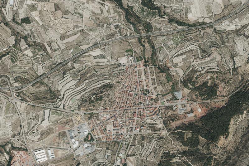 Ortofoto actual del núcleo de Castelló de Rugat
