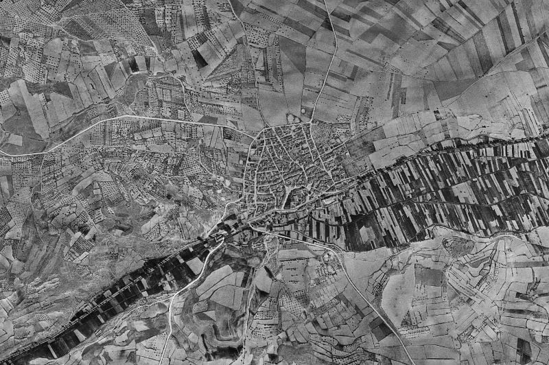 Ortofoto de 1956-1957 del núcleo de Caudete de las Fuentes