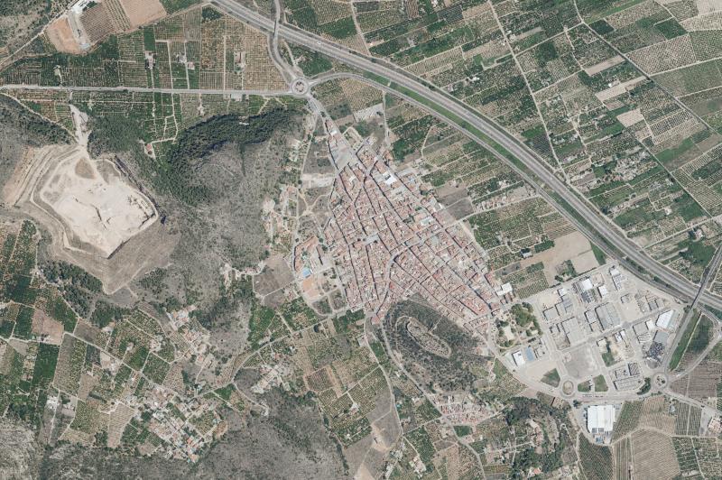 Ortofoto actual del núcleo de Corbera