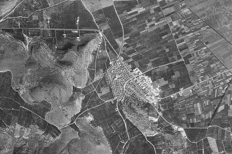 Ortofoto de 1956-1957 del núcleo de Corbera