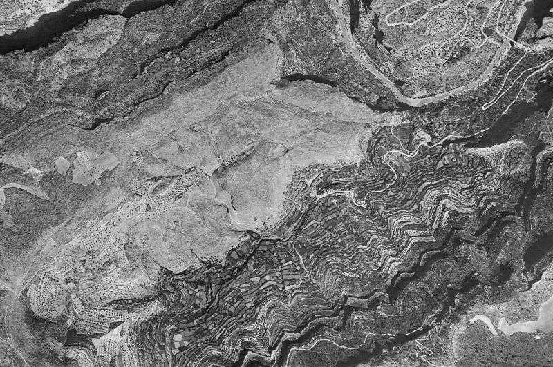 Ortofoto de 1956-1957 del núcleo de Cortes de Pallás