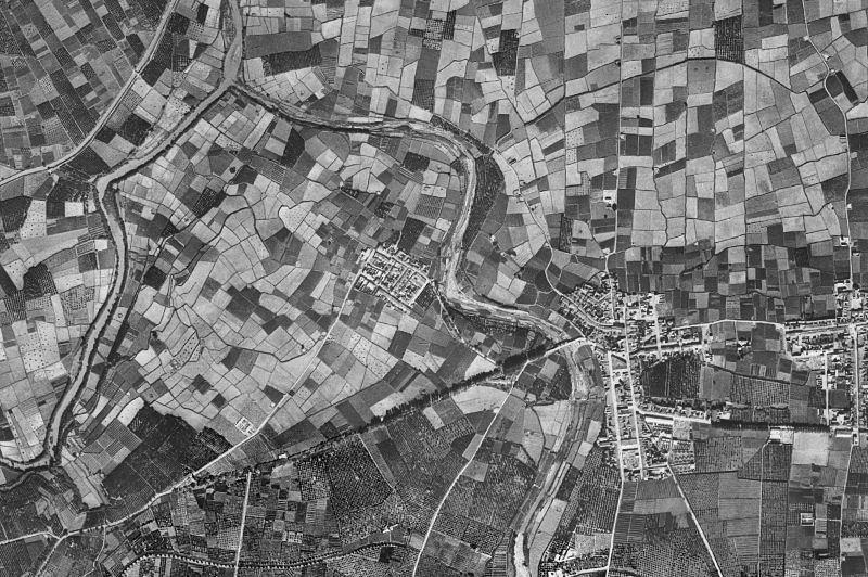 Ortofoto de 1956-1957 del núcleo de Cotes