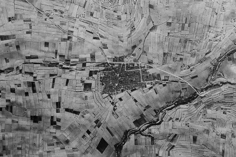 Ortofoto de 1956-1957 del núcleo de Quatretonda