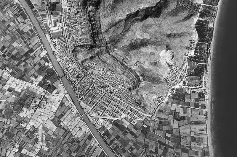 Ortofoto de 1956-1957 del núcleo de Cullera