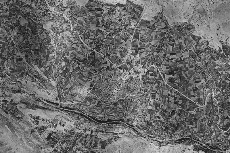 Ortofoto de 1956-1957 del núcleo de Chelva
