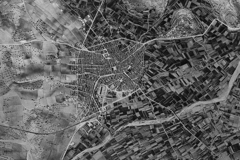 Ortofoto de 1956-1957 del núcleo de Cheste