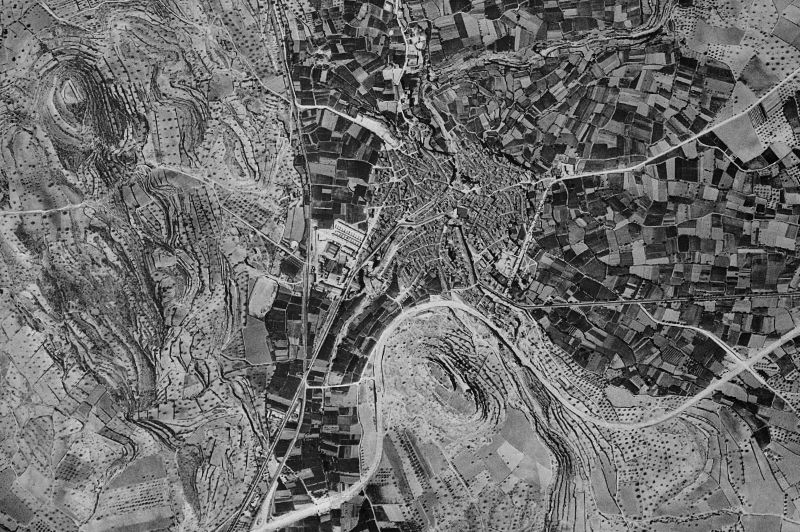 Ortofoto de 1956-1957 del núcleo de Chiva