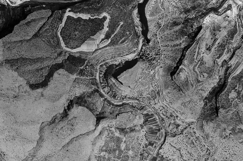 Ortofoto de 1956-1957 del núcleo de Chulilla
