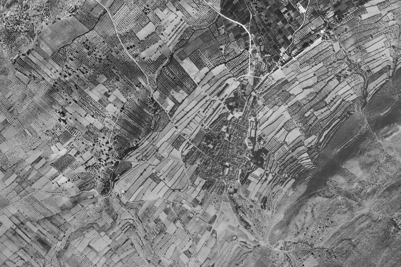 Ortofoto de 1956-1957 del núcleo de Enguera