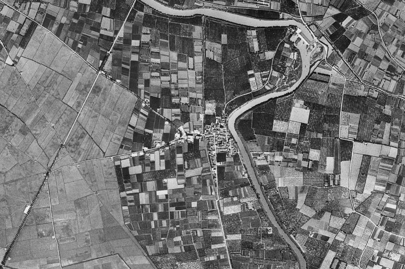 Ortofoto de 1956-1957 del núcleo de Fortaleny