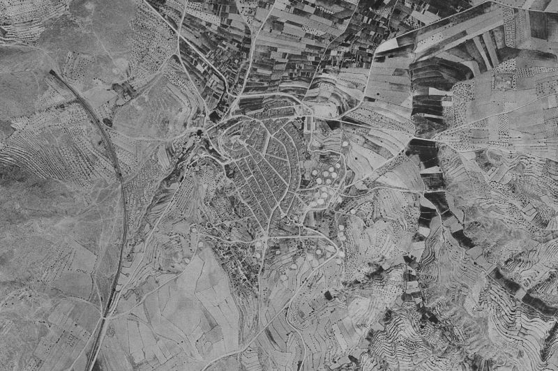Ortofoto de 1956-1957 del núcleo de La Font de la Figuera