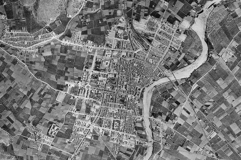 Ortofoto de 1956-1957 del núcleo de Gandia