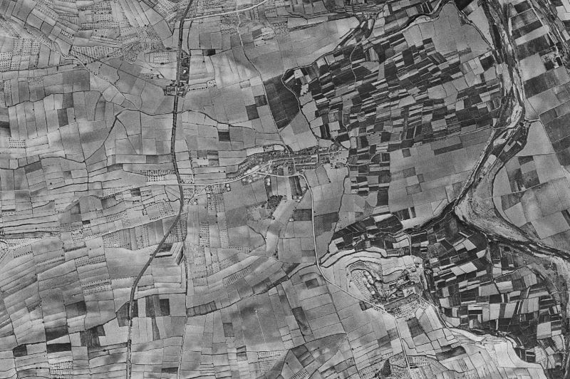 Ortofoto de 1956-1957 del núcleo de Guadasséquies