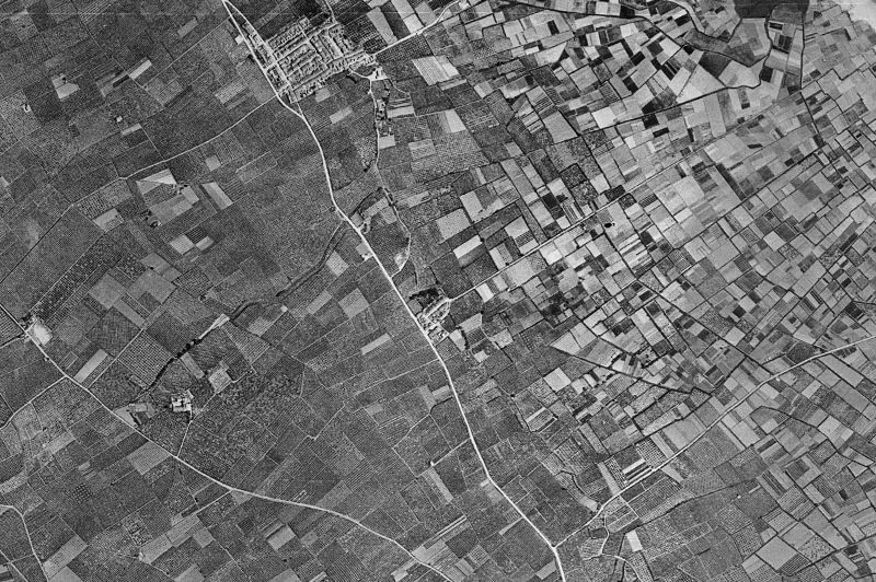 Ortofoto de 1956-1957 del núcleo de Guardamar de la Safor