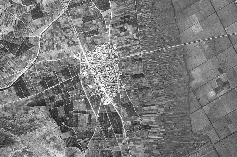Ortofoto de 1956-1957 del núcleo de Xeraco